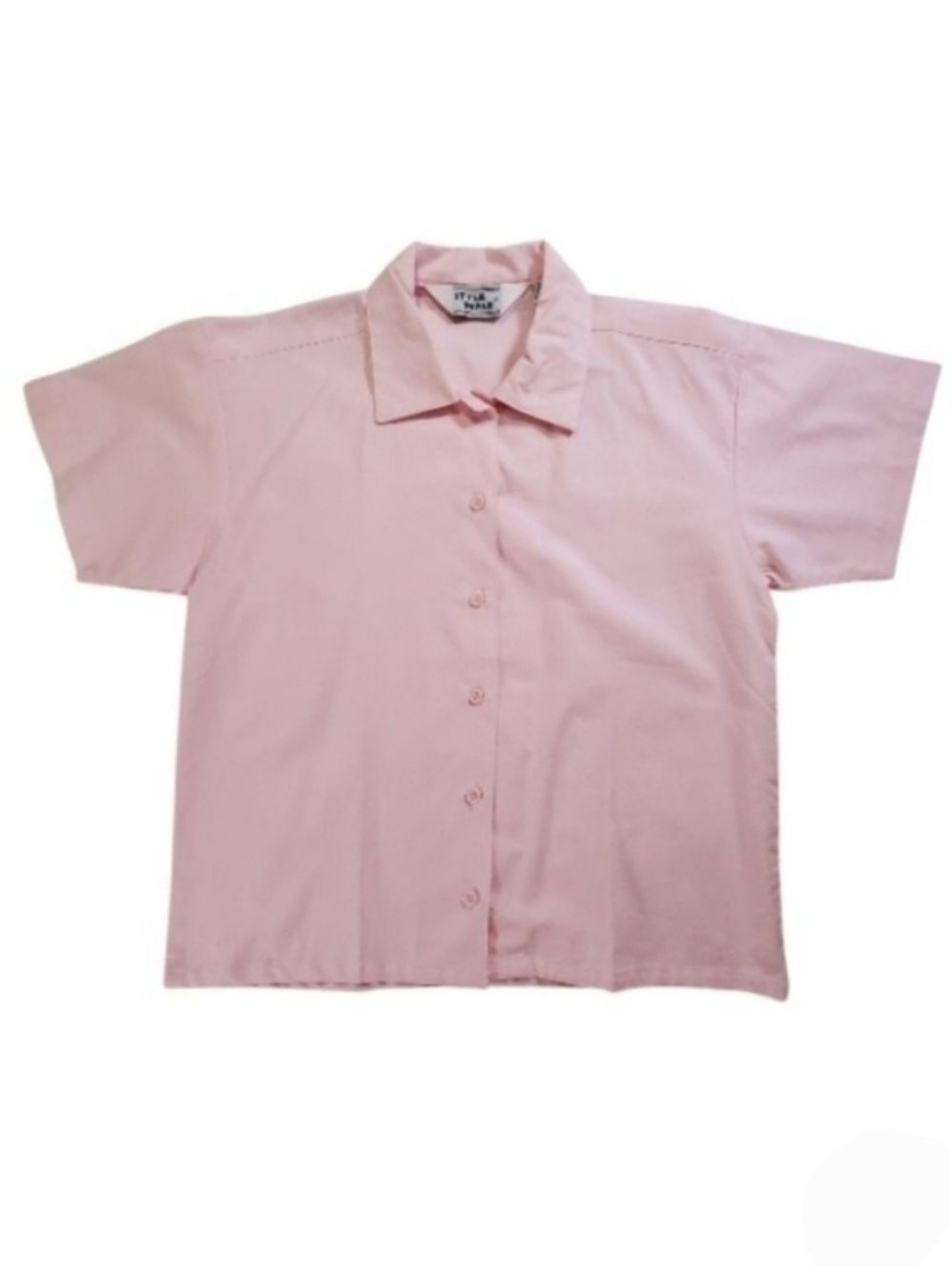 2056 * Style Impax Button Down Short Sleeve Pink Size M Vintage 80s NWOT